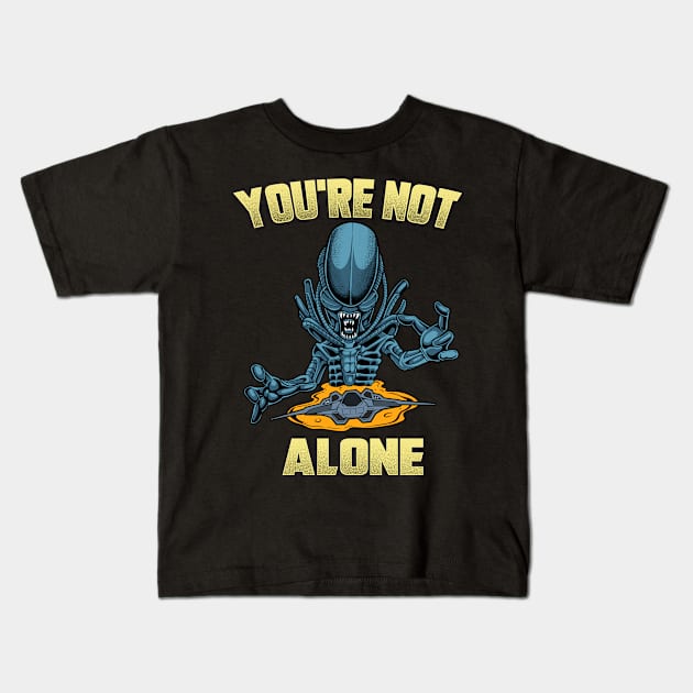 You Are Not Alone Artwork Kids T-Shirt by namanyastudios